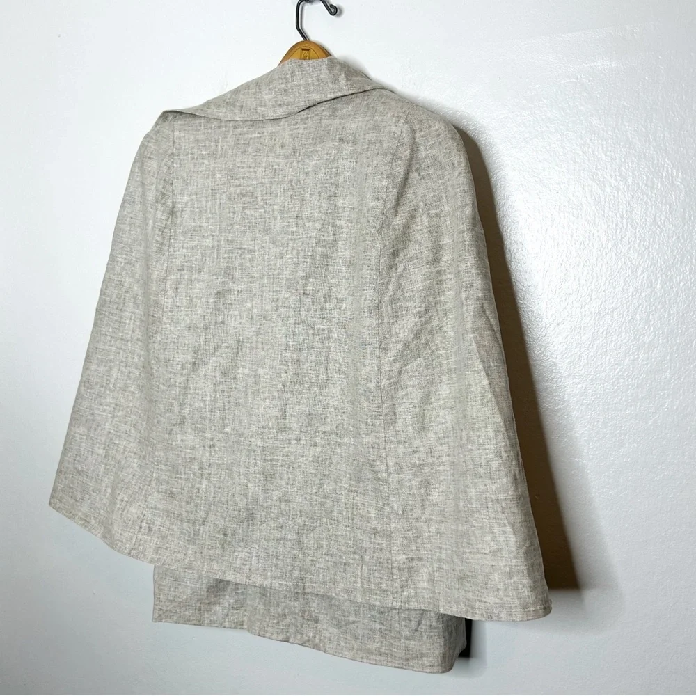Tahari Womens Linen Blend Draped Cape JacketSmall S - Picture 9 of 9